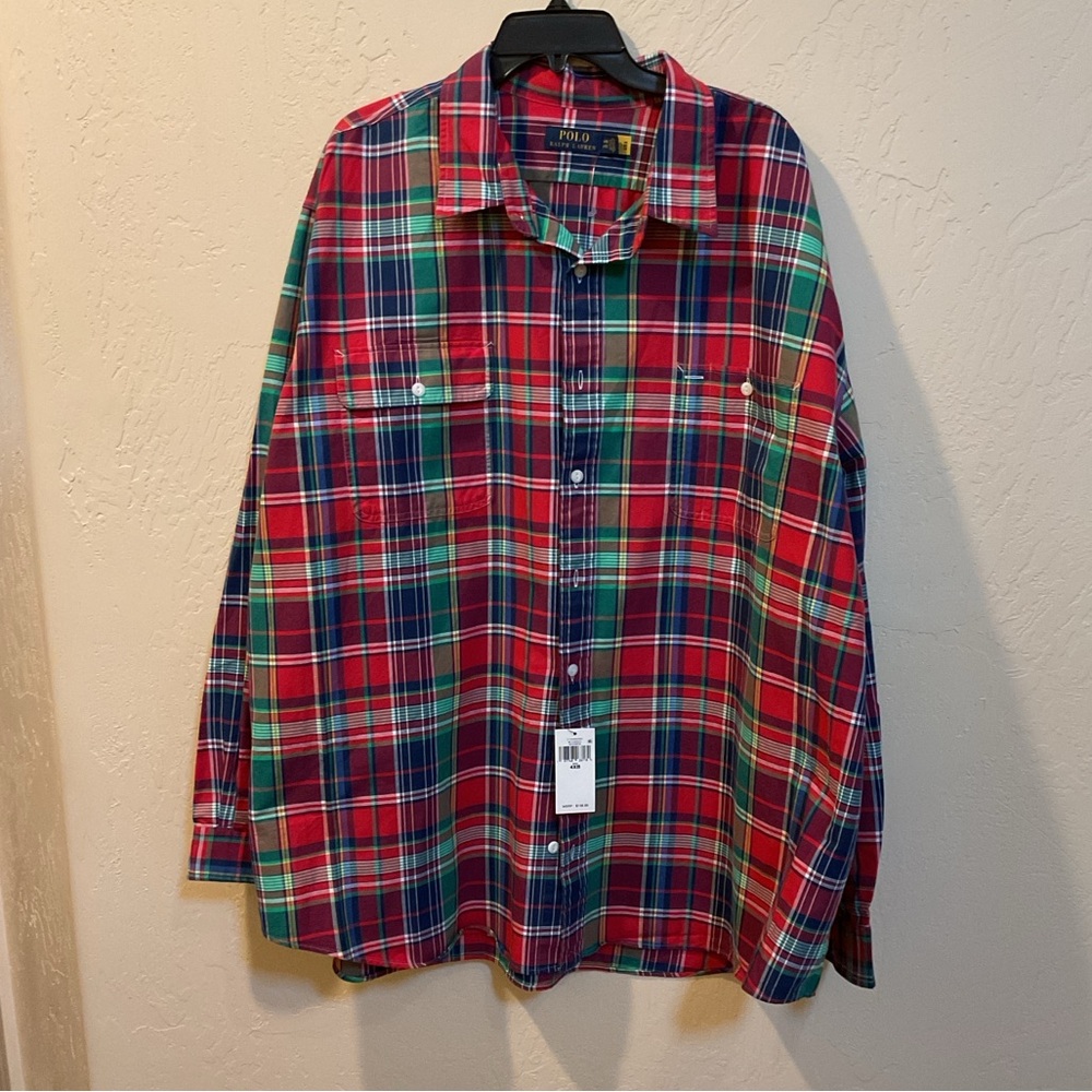 Plaid Shirt in Red and Green by polo 4XB